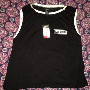 Black sleeveless top